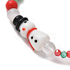 Christmas Tree & Snowman & Mushroom Stretch Bracelet BJEW-TA00257-4