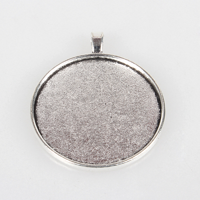 Vintage Tibetan Style Alloy Big Pendant Cabochon Bezel Settings TIBEP-O006-27AS-1