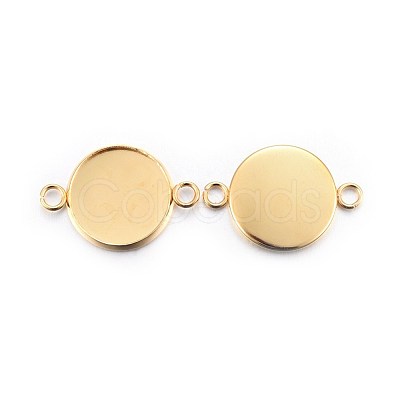 201 Stainless Steel Cabochon Connector Settings STAS-F191-15G-E-1