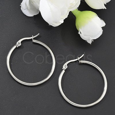 Non-Tarnish 304 Stainless Steel Hoop Earrings for Women EJEW-X0015-02P-02-1