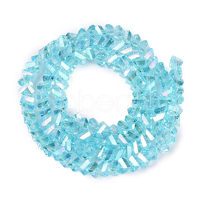 Electroplate Transparent Glass Beads Strands EGLA-Q139-01A-A26-1