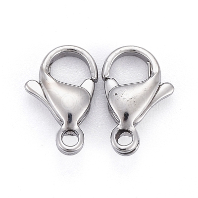 Tarnish Resistant 304 Stainless Steel Lobster Claw Clasps STAS-AB11-1
