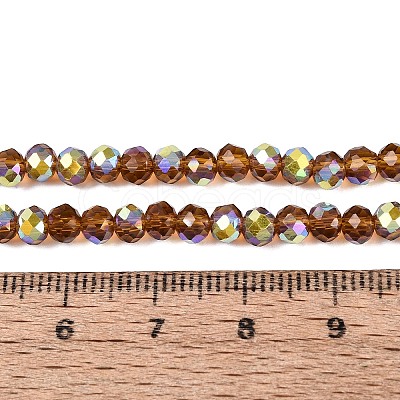AB Color Plated Transparent Glass Rondelle Beads Strands EGLA-T029-4mm-10I-1