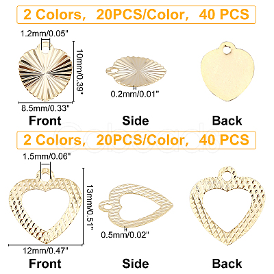 80Pcs 4 Style Brass Charms KK-FH0002-94-1