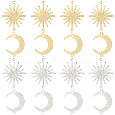 24Pcs 4 Styles Brass Connector Charms KK-BBC0007-32-1