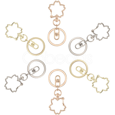 18Pcs 3 Colors Alloy Keychain Clasps KEYC-SC0001-73-1