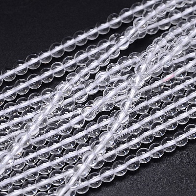 Round Natural Grade AA Quartz Crystal Beads Strands G-H1648-6mm-01N-AA-1
