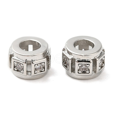 Rack Plating Brass Cubic Zirconia Beads KK-Z033-24P-1