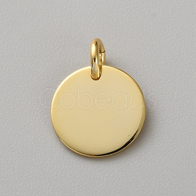 Flat Round 925 Sterling Silver Charms STER-WH0005-43A-G-1