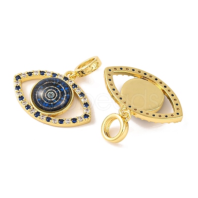 Rack Plating Brass Micro Pave Cubic Zirconia Pendant KK-H486-20G-01-1