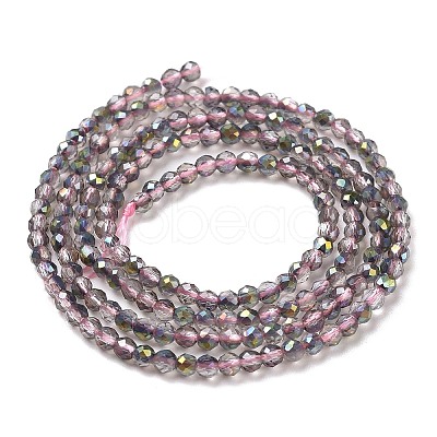 Transparent Electroplate Glass Beads Strands LS-GLAA-H021-01A-HP02-1
