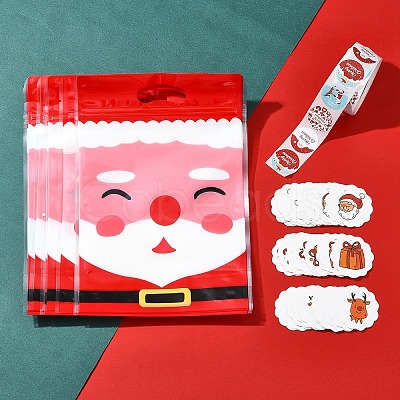 Christmas Theme Rectangle Plastic Zip Top Candy Storage Bags OPP-FS0001-11-1