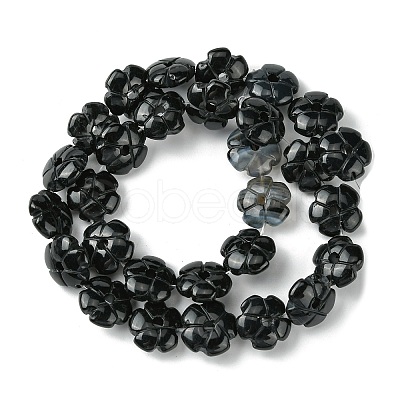 Natural Black Stone Beads Strands G-H023-B16-01-1