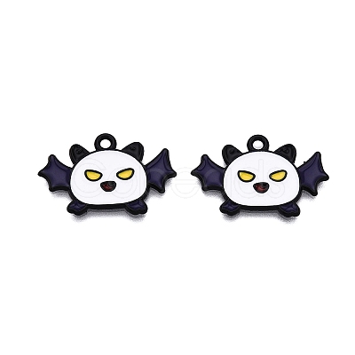 Halloween Theme Spray Painted Alloy Enamel Pendants ENAM-T020-09E-1