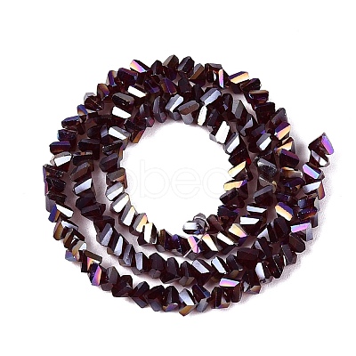 Electroplate Transparent Glass Beads Strands EGLA-Q139-01A-A28-1
