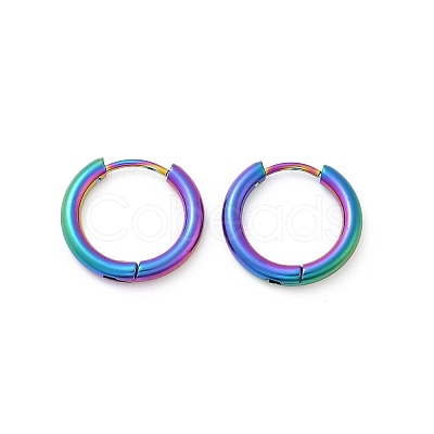 202 Stainless Steel Huggie Hoop Earrings EJEW-F111A-16mm-RC-1