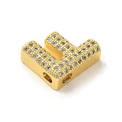 Brass Micro Pave Clear Cubic Zirconia Charms ZIRC-C009-01G-F-1