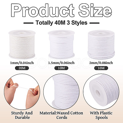 40M 3 Styles Waxed Cotton Cords YC-TA0001-10-1