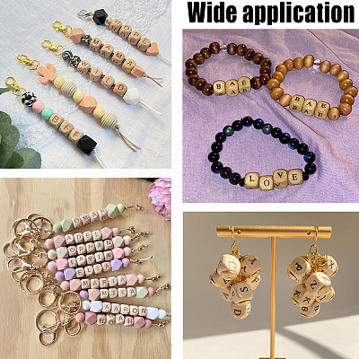 156Pcs 26 Styles Wood European Beads WOOD-SC0002-29-1