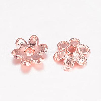 Alloy Bead Caps Enamel Settings PALLOY-D348-04RG-1