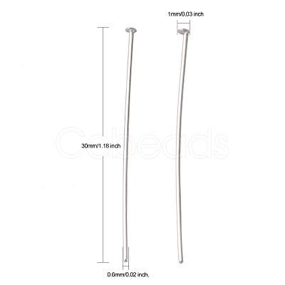 Tarnish Resistant 304 Stainless Steel Flat Head Pins STAS-E023-0.6x30mm-1