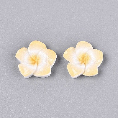 Plumeria Flower Opaque Resin Cabochons CRES-T025-30B-02-1