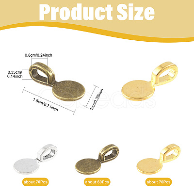 200Pcs Tibetan Style Alloy Glue On Flat Pad Pendant Bails TIBEP-FS0001-50-1