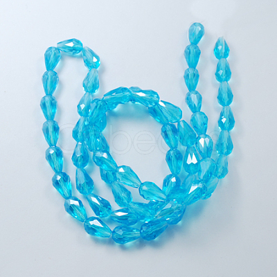Electroplate Glass Beads Strands EGLA-R008-15x10mm-10-1