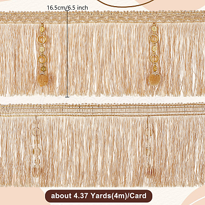 4M Polyester Fringe Tassel Trim DIY-OC0013-37C-1