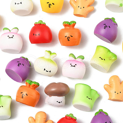 36Pcs 9 Styles Resin Vegetable Figurines Ornament DJEW-FS0001-02-1