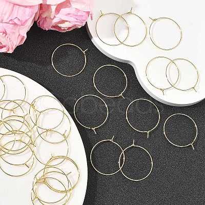 SHEGRACE Brass Hoop Earring Findings XGRPCH280-218G-1