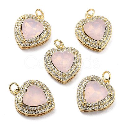Eco-Friendly Brass Micro Pave Cubic Zirconia Pendants ZIRC-H122-03G-02-1