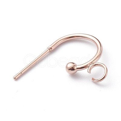 304 Stainless Steel Half Hoop Earrings STAS-Z028-B02-RG-1