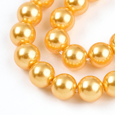 Baking Paint Pearlized Glass Pearl Bead Strands HY-N002-6mm-A08-1