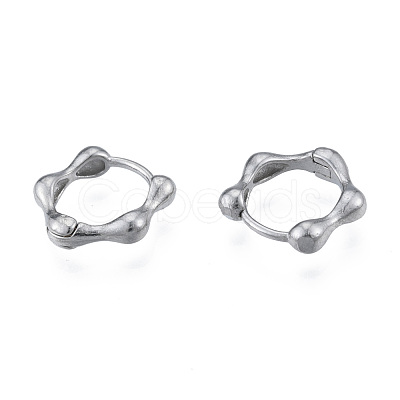 Non-Tarnish 316 Surgical Stainless Steel Bamboo Stick Hoop Earrings for Men Women EJEW-N052-06-1