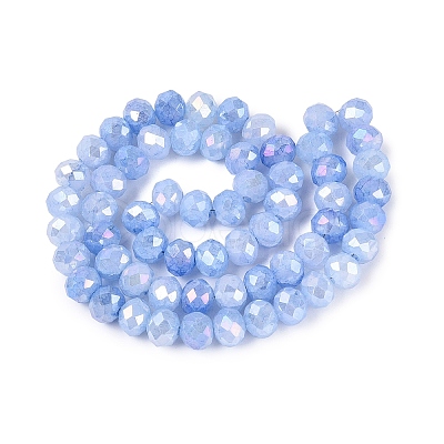 Dyed Crackle Imitation Jade Glass Beads Strands EGLA-Q131-02C-01-1