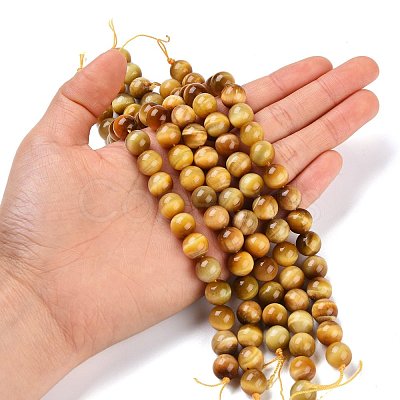 Natural Tiger Eye Beads Strands G-G099-10mm-9-1