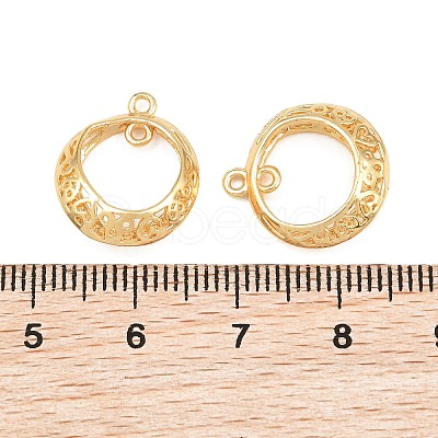 Brass Filigree Circle Connector Charms KK-CBA866A-04G-1