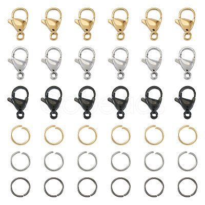 60Pcs 304 Stainless Steel Lobster Claw Clasps STAS-TA0001-46B-1