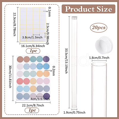 20Pcs Transparent Tube Plastic Bead Containers with Lid DIY-PH0023-40B-1