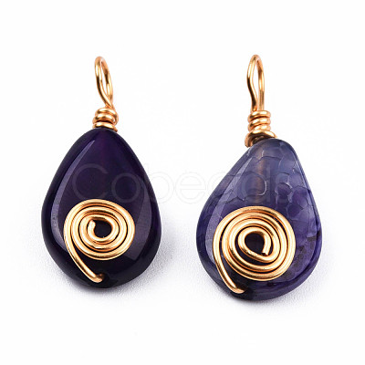 Natural Agate Pendants G-N326-137-1
