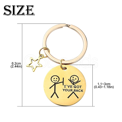 Alloy Enamel & 304 Stainless Steel Keychain KEYC-YW00094-01-1