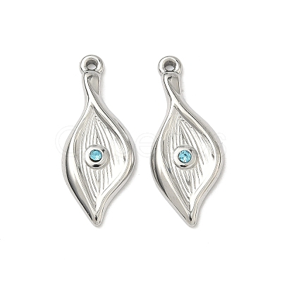 304 Stainless Steel Rhinestone Pendants STAS-L308-10P-1