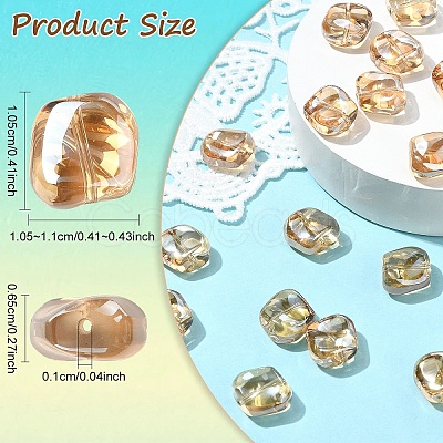 20Pcs Electroplate Glass Beads EGLA-YW0005-15H-1