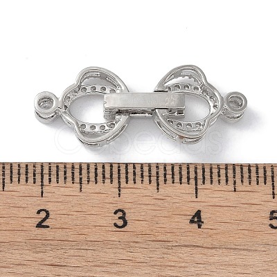 Rack Plating Brass Micro Pave Clear Cubic Zirconia Fold Over Clasps KK-NH0002-03F-P-1