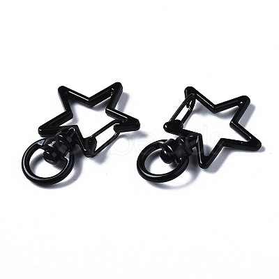 Spray Painted Eco-Friendly Alloy Swivel Snap Hooks Clasps PALLOY-T080-14A-NR-1