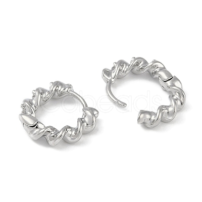 Brass Hoop Earrings EJEW-L292-001P-1