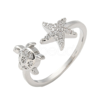 304 Stainless Steel Open Cuff Finger Rings for Women RJEW-B109-07P-02-1