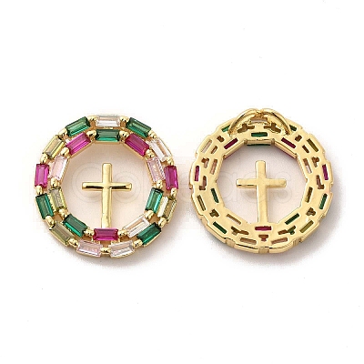Brass Micro Pave Cubic Zirconia Pendants KK-A180-14G-01-1
