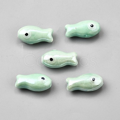 Handmade Porcelain Beads PORC-WH0023-003B-1